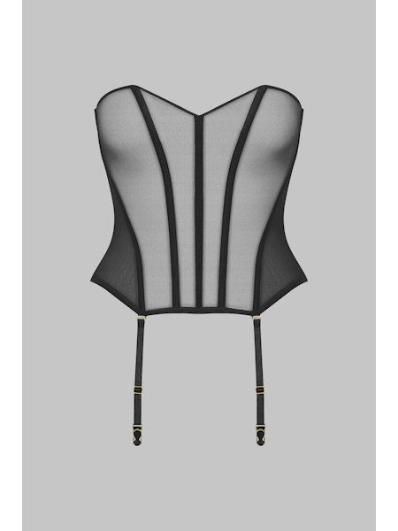 Corset with Suspenders Black Dahlia