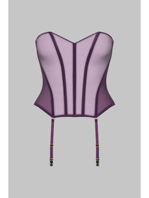 Corset with Suspenders Purple Orchid