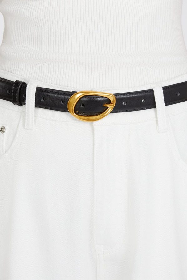 Olympia Black Leather Belt