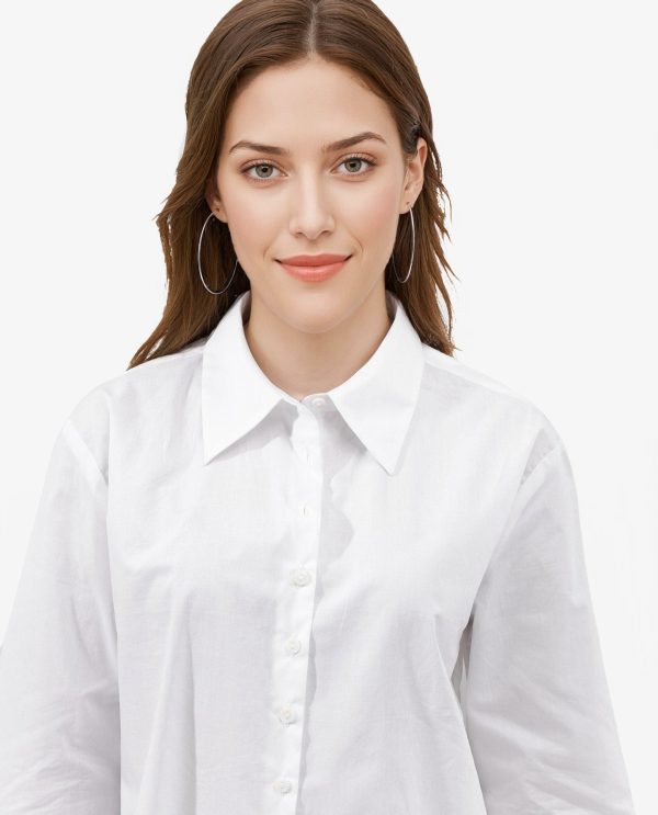 White Cotton With Concealed Placket Shirt