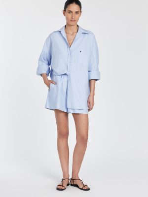 Blue Oversized Cotton Shirt