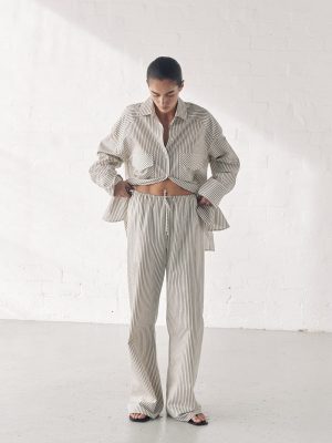 Stripe Silk Blend Pants