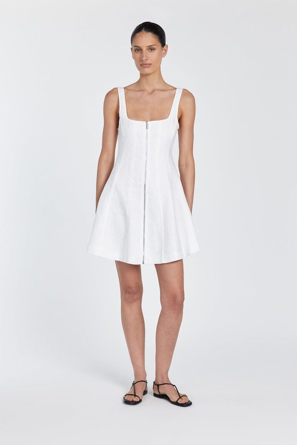 White Linen Mini Dress