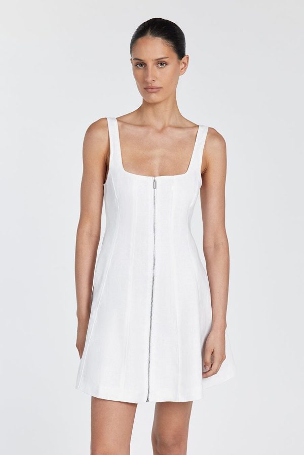 White Linen Mini Dress