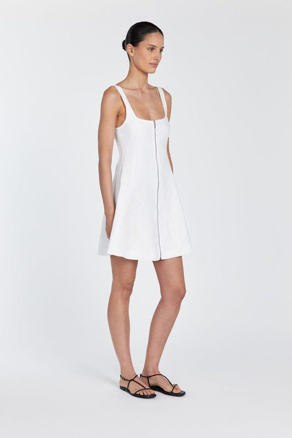 White Linen Mini Dress