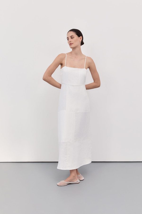 White Linen Midi Dress