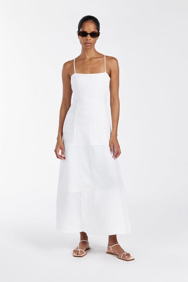 White Linen Midi Dress