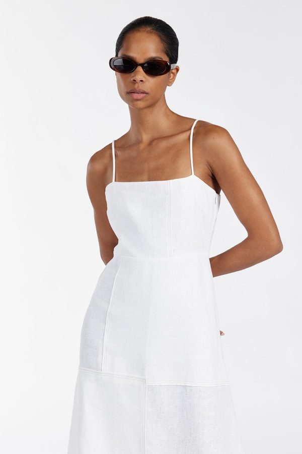 White Linen Midi Dress