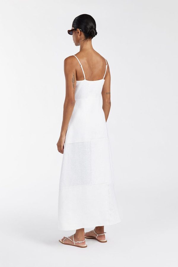 White Linen Midi Dress