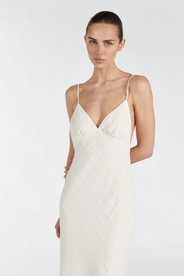 Cream Slip Midi Dress