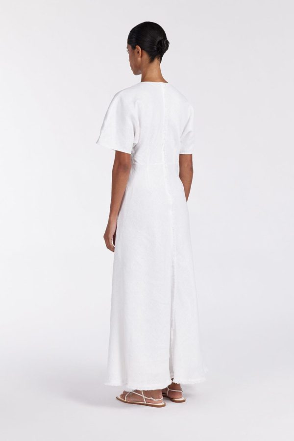 White Fringing Midi Dress