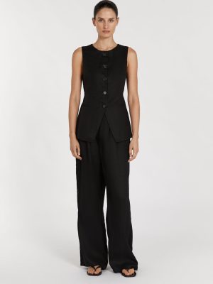 Black Linen Vest