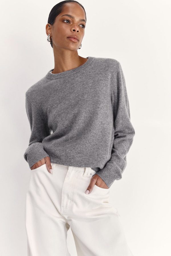 Grey Cashmere Knit Jumper