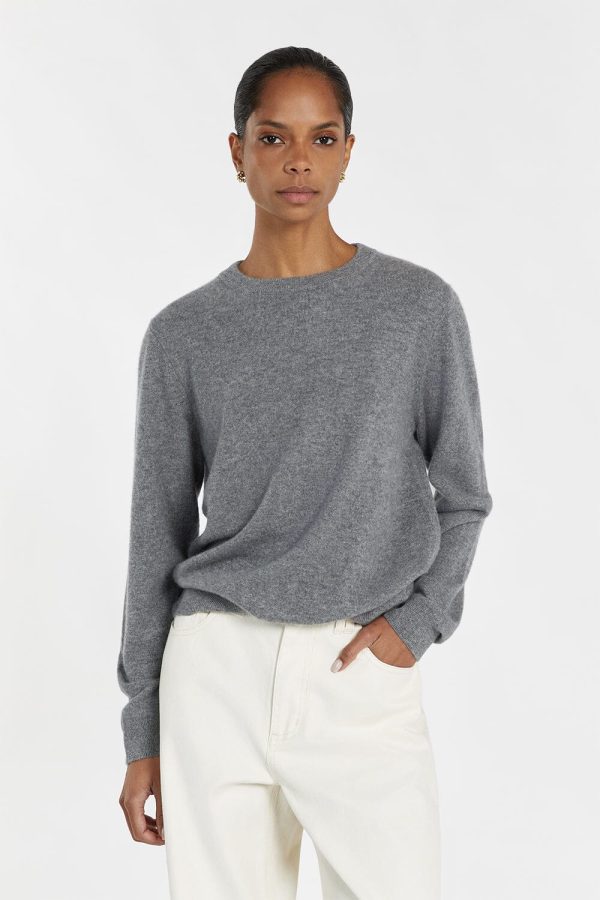 Grey Cashmere Knit Jumper