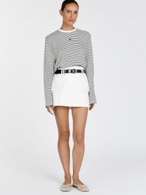 White Stripe Long-Sleeve Tee