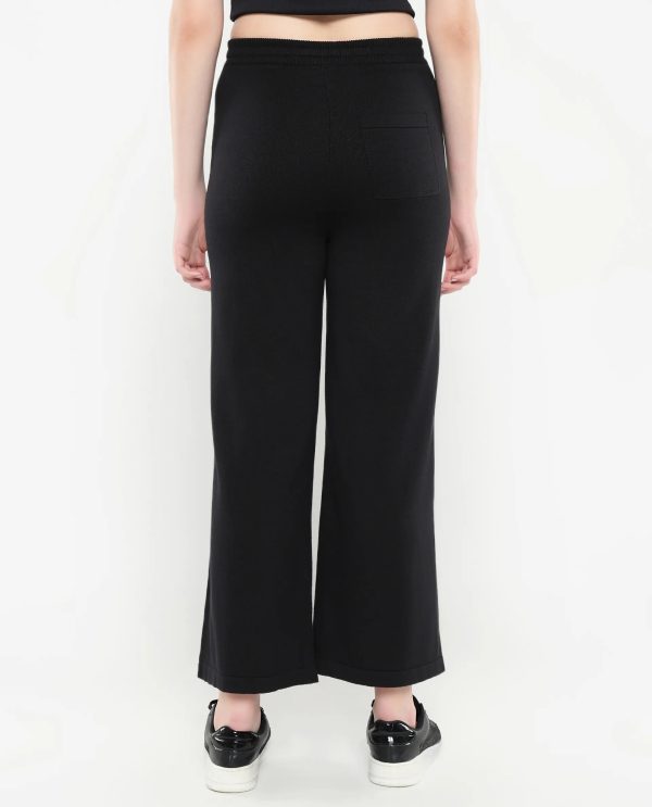 Black Plain Track Pants