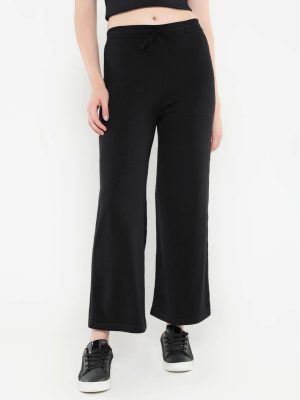 Black Plain Track Pants