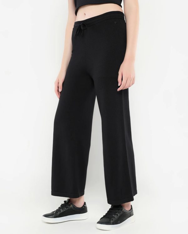 Black Plain Track Pants