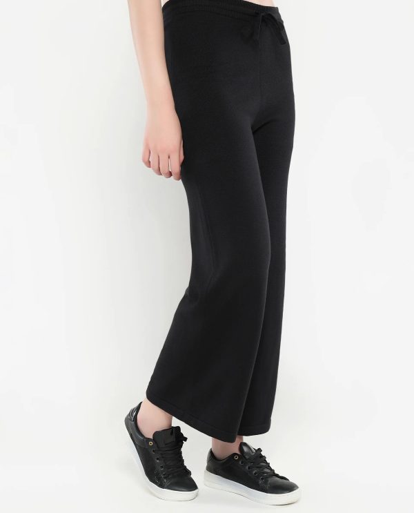 Black Plain Track Pants