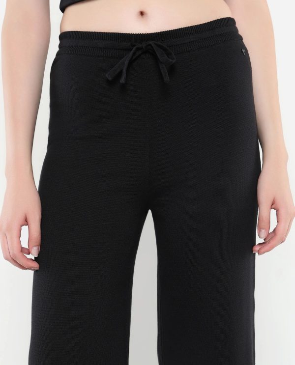 Black Plain Track Pants