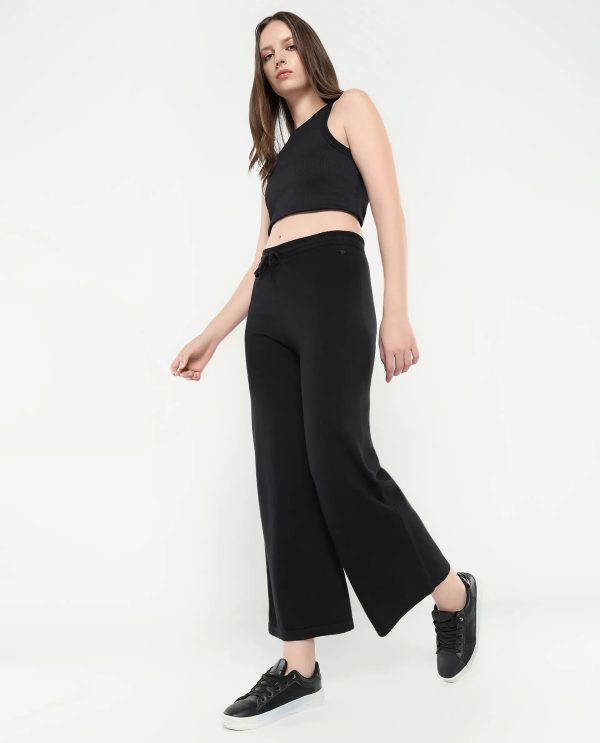 Black Plain Track Pants