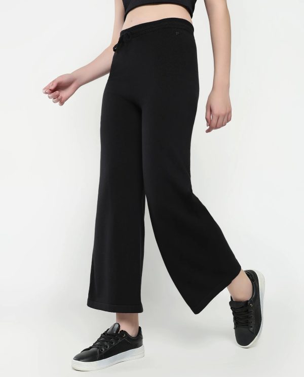 Black Plain Track Pants