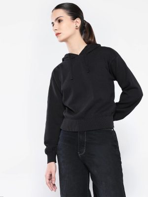 Plain Hooded Plain Sweater