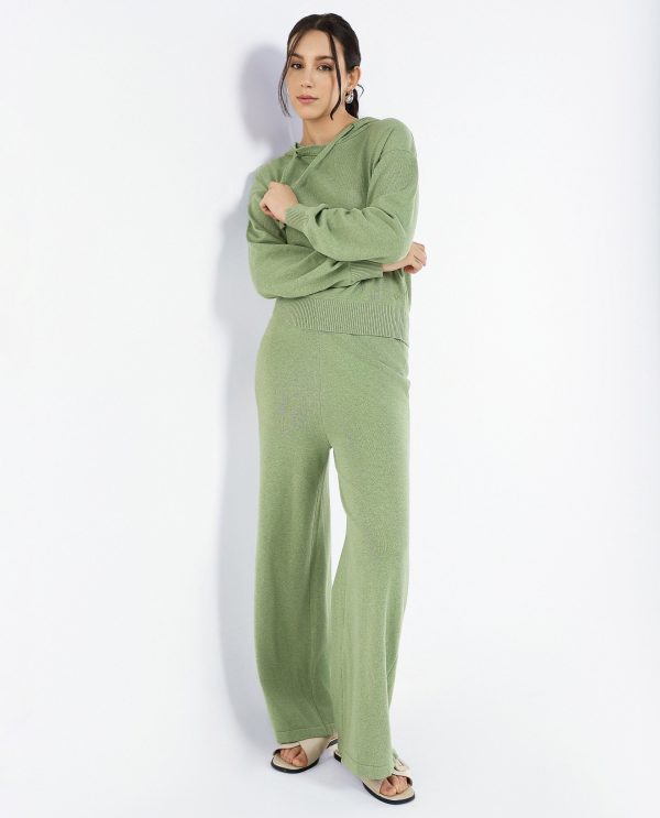 Dusky Green Plain Track Pants