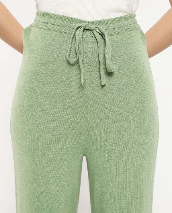 Dusky Green Plain Track Pants