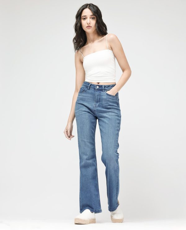 Light Blue Cotton Elastic Soft Jeans