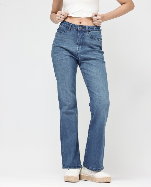 Light Blue Cotton Elastic Soft Jeans