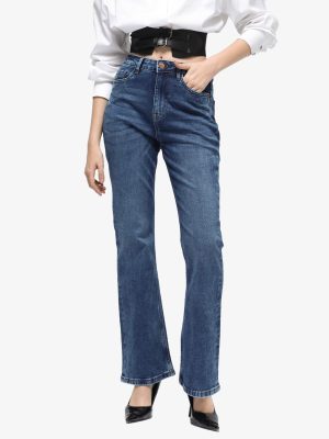 Blue Cotton Elastic Soft Jeans