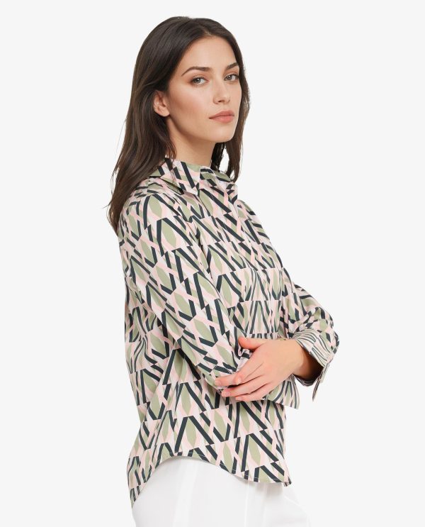 Multicolor Geometric Print Shirt