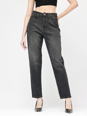 Grey Cotton Regular Length Jeans