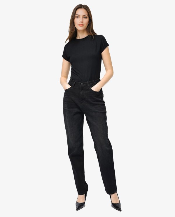 Black Cotton Elastic Jeans