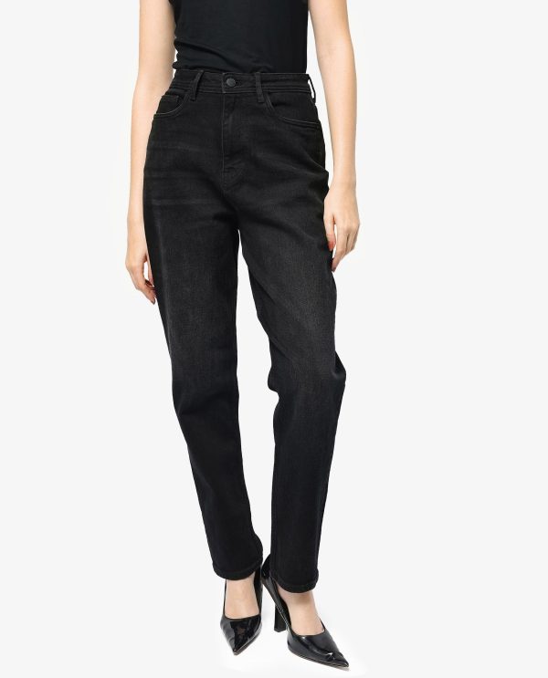 Black Cotton Elastic Jeans