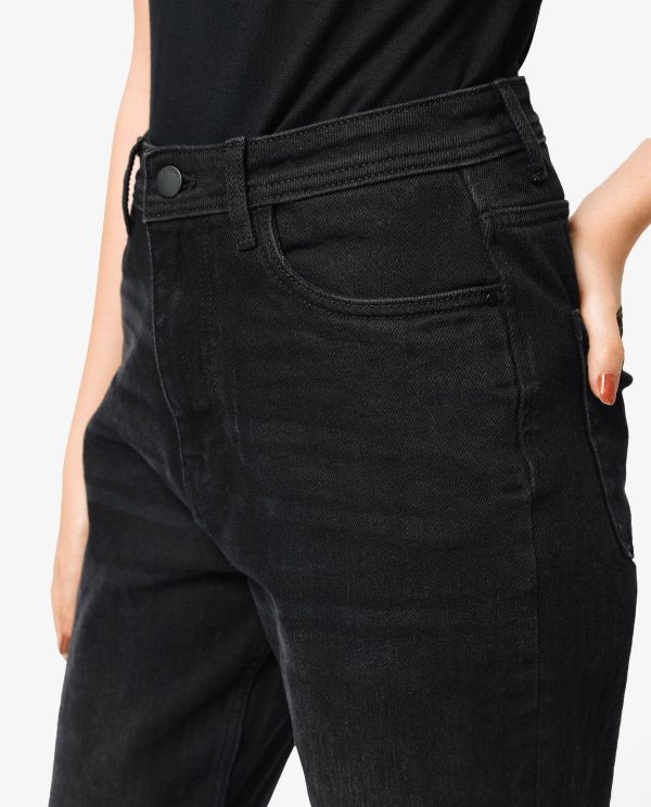 Black Cotton Elastic Jeans