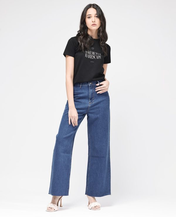 Dark Blue Cotton Regular Length Jeans