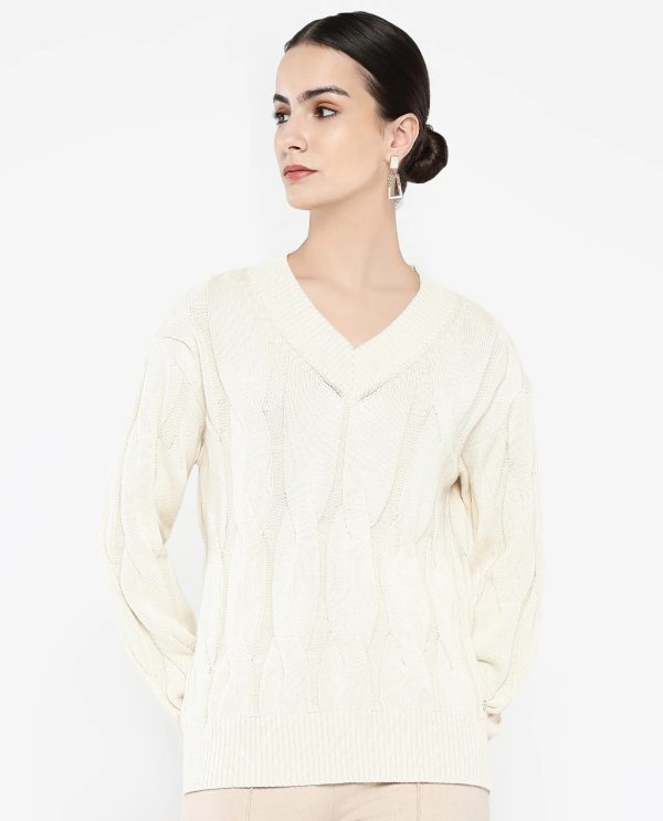 Off-White Oversized Fit Plain Sweater