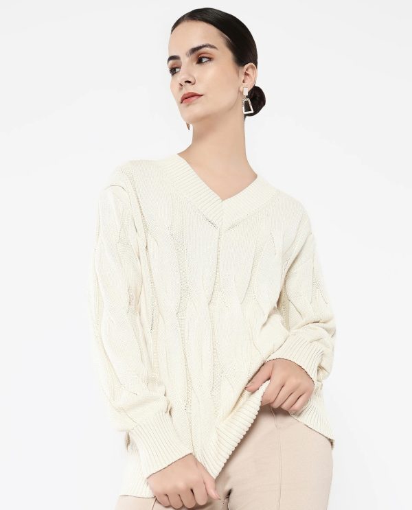 Off-White Oversized Fit Plain Sweater