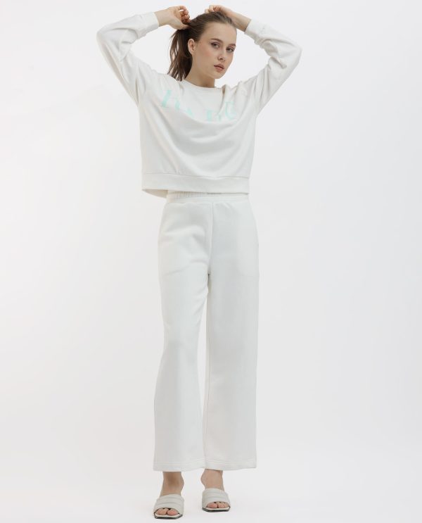 Flared Fit Plain Ankle Length Track Pants