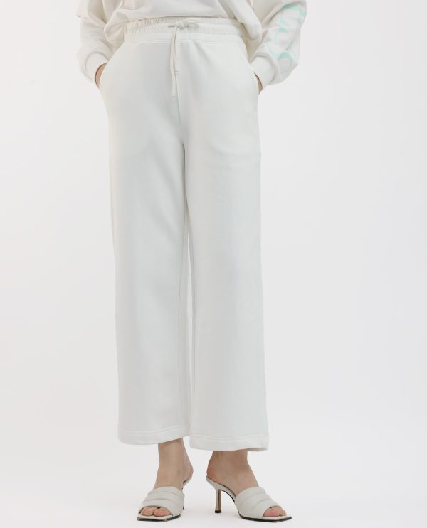Flared Fit Plain Ankle Length Track Pants