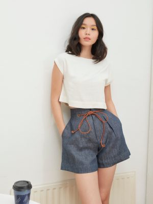 Shorts with Leather Belt