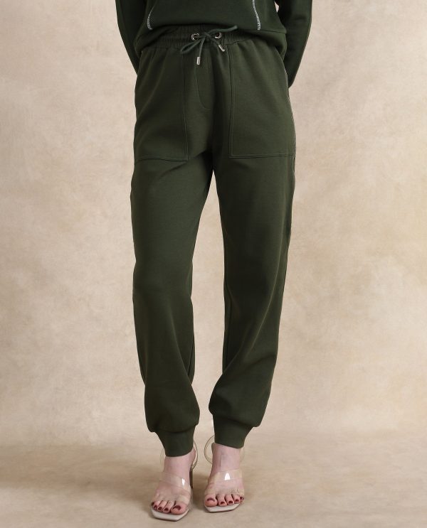 Cotton Blend Ankle Length Plain Pants