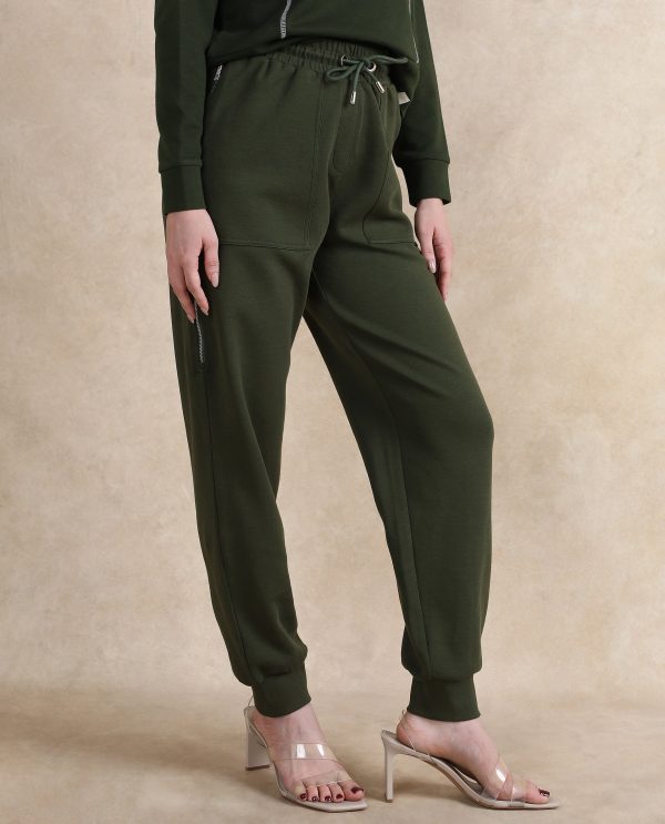 Cotton Blend Ankle Length Plain Pants