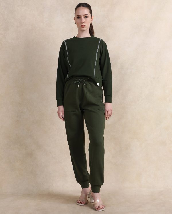 Cotton Blend Ankle Length Plain Pants