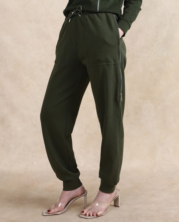 Cotton Blend Ankle Length Plain Pants