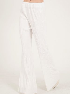 Flared Leg Plisse Pants