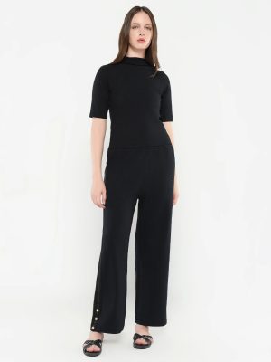 Straight Fit Ankle Length Plain Track Pant