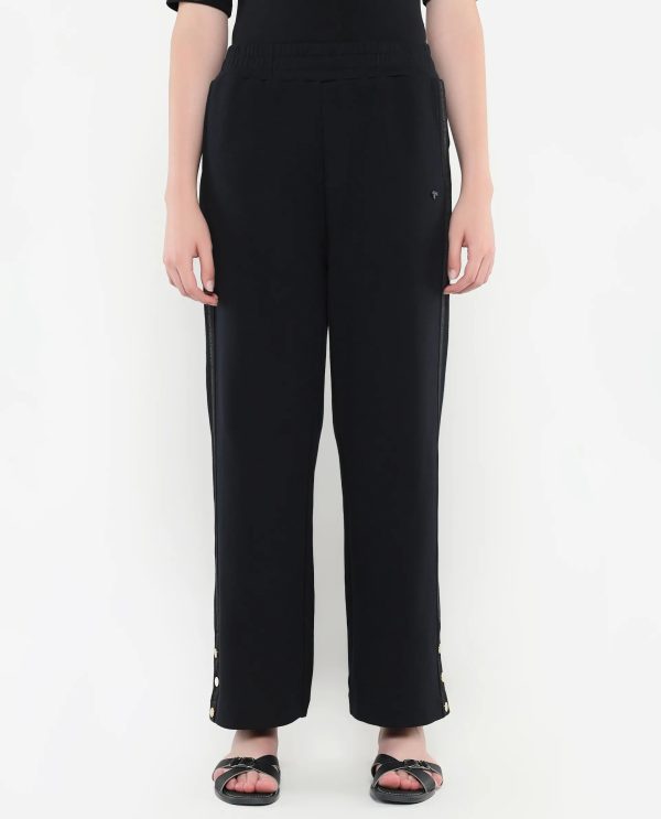 Straight Fit Ankle Length Plain Track Pant